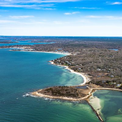 Cape Cod helicopter tour -- heading north past North Falmouth