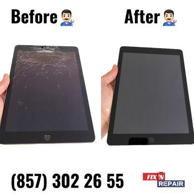 iPad Air 2 Screen Replacement Before & After Repair. Fix 'N Repair Boston