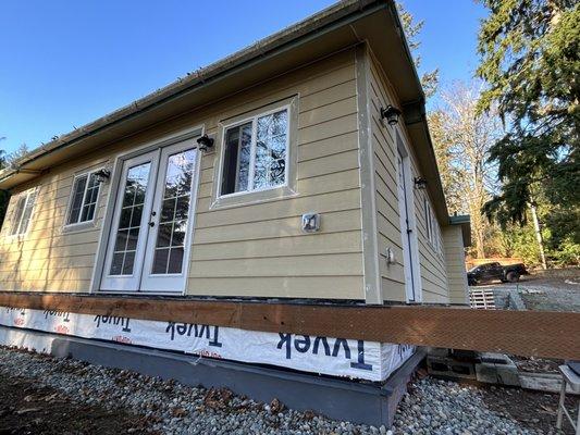 New siding installation. 
lap siding