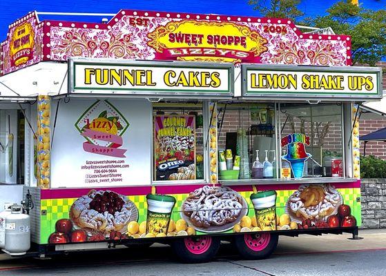 We are mobile funnel cake and lemonade truck serving Lee, Russell, and Muscogee county!