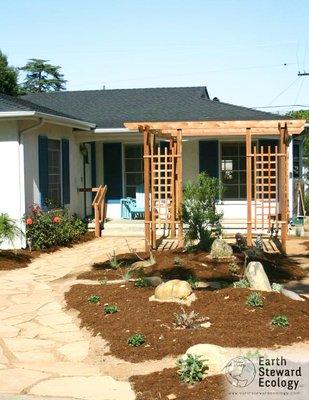 Regenerative landscape with custom designed + built trellis