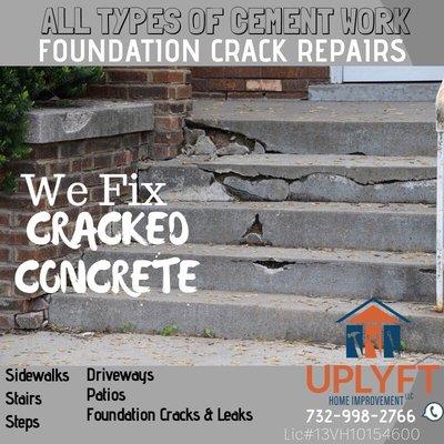 We fix cracked cement and concrete!