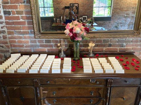 Anika and Jackson Wedding  2021 _ Place card table.