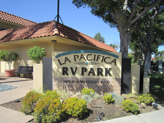 La Pacifica RV Resort front sign