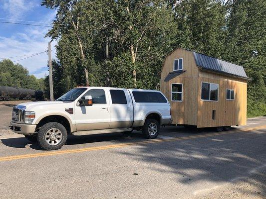 Towing a Tiny Home for a friend. #FIXINIT Rig in action!