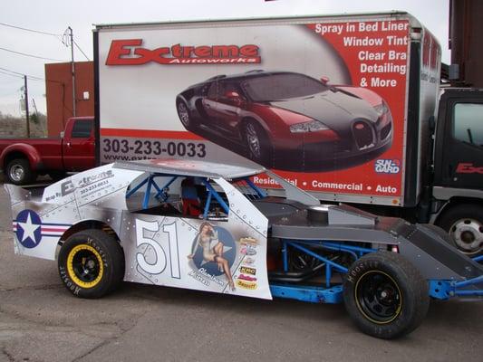 Advertising wrap for race car