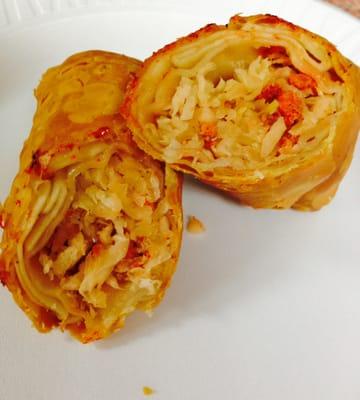 Our homemade classic egg rolls with marinated pork and seasoned vegetables