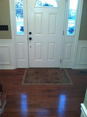 New Fiberglass Front door with side lights,  with 3/4" oak hardwood floors