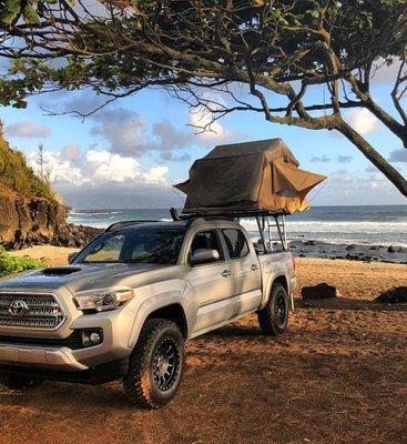 Plenty of cool places to set up on Maui.  Wake up to an empty beach all to yourself.