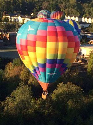 One of the beautiful balloons landing around us, "up up and away" from Queensberry New York