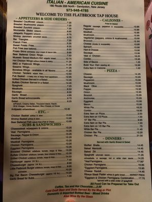 Menu as of April 2024