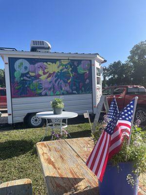 Trailer from the picnic table.