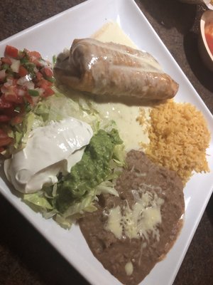 Lunch chicken fajita chimichanga