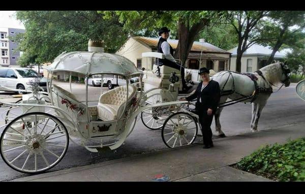 Wedding pick up.  YES WE DO WEDDINGS DOWNTOWN! !It's a beautiful experience  LollypopCarriage.com