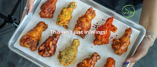 Gourmet Chicken Wings featuring a 100% halal menu.