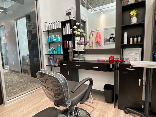 Modern, bright salon