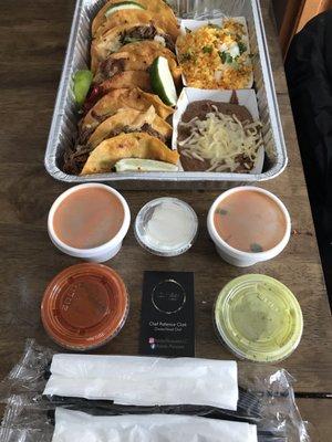 The Birria Box & Condiments