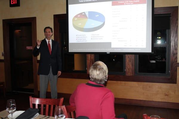 Dave Lopez speaking at ILG Financial Workshop Thursday, December 4th at Bonefish Grill in Woodbridge, Virginia.