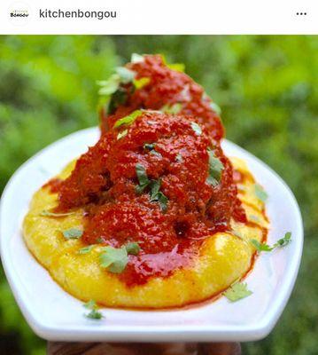 Lamb meatball and polenta