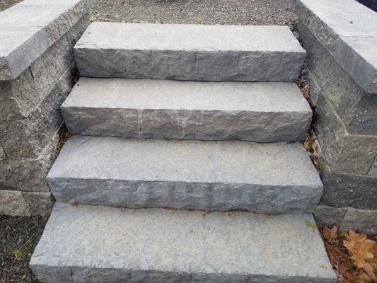 Stone step installation