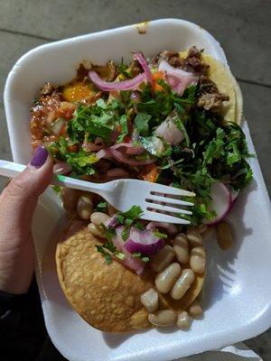 Al pastor and lengua tacos