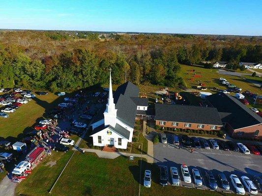 Sawyer's Creek Baptist Church arial shot.