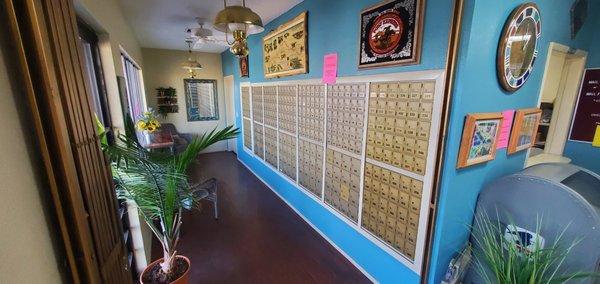 Hallway showing our mailboxes