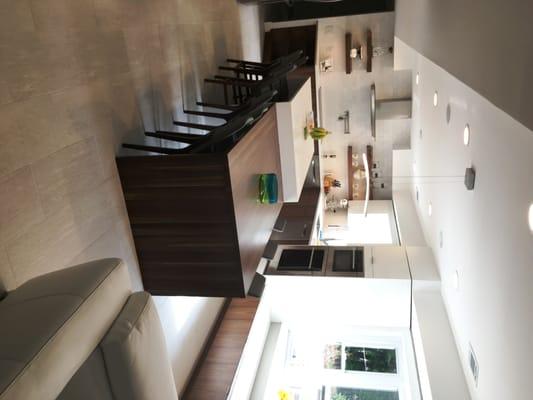 Custom Kitchen with Quartz / Wood Island Combo