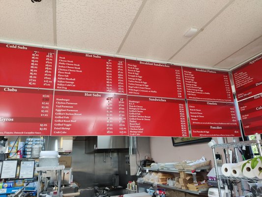 Updated menu prices 2021