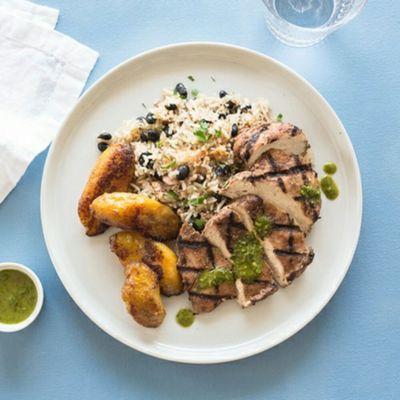 Churrasco chicken w/sweet fried plantains