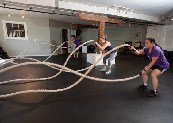 Lots of fun toys to play with.  The battle ropes have a way of making you feel like a total beast!