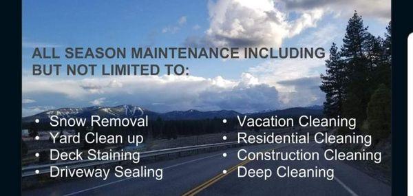 Housecleaning and much more!
Truckee and North Lake Tahoe.