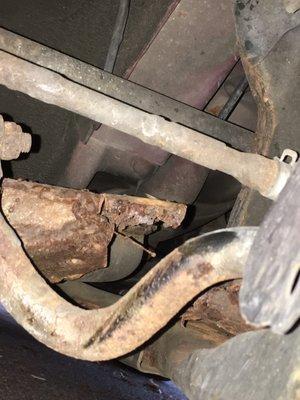 Control arm after it broke in half where the Mickey Mouse weld job was.