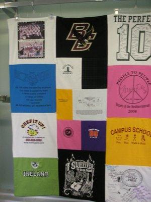 Custom T-shirt blankets made onsite