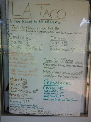 L.A TACO MENU