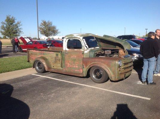 1950 Dodge on AWD 2002 Durango chassis. We completed fabrication for body swap.