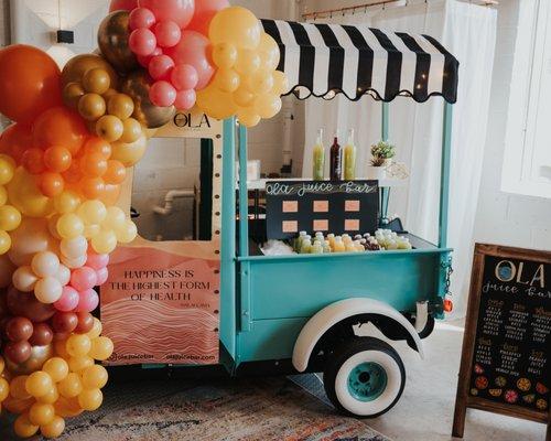 Tap Truck as an ice bar with 2-tiered serving bar, CLAY venue, Brody Lee Photography, Wine Wednesday Event, OLA Juice Bar products/service