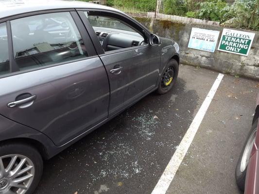 Broken Passenger Door Glass