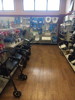 B&J Pharmacy carries durable medical equipment including: walkers, shower chairs, canes and crutches!