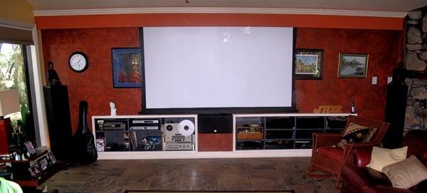 custom home theater projection system 130" electric screen 7.2 surround, Denon AV