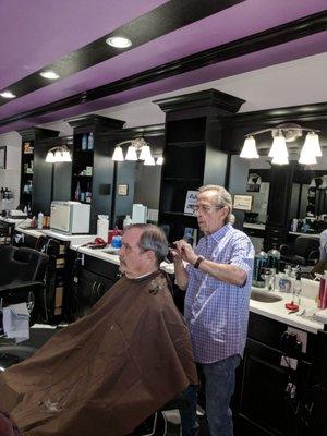 Mr. Rich has been a Barber for 63 years and still going. This man has amazing talent in all areas as being a professional barber.