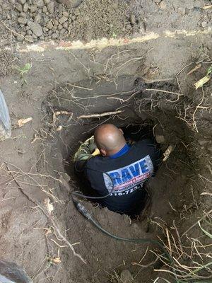 Excavation of sewer