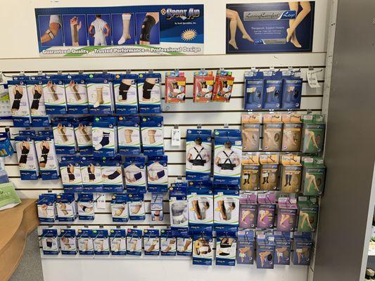 Got those sprains and strains? Stop by for a brace to soothe the pain.