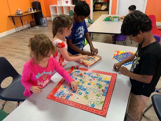 Our students learning strategic concepts in Board games