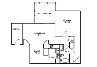 One Bedroom Floor Plan