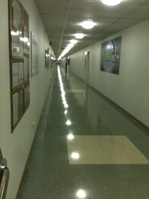 Common hallways floor striping and waxing!