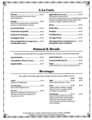 Breakfast Menu, Page #4/4 (As of 8/6/22)