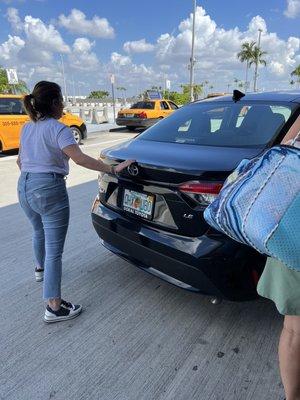 the lady and the car