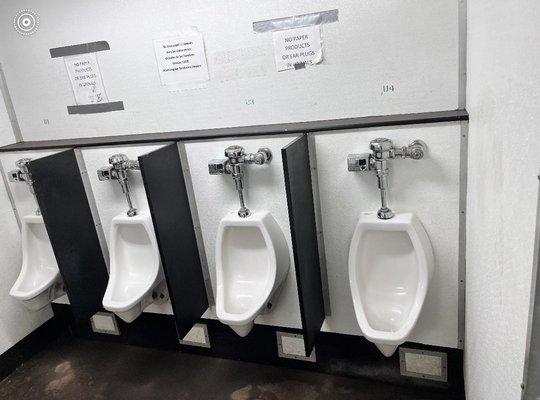 Clean and sanitized urinals