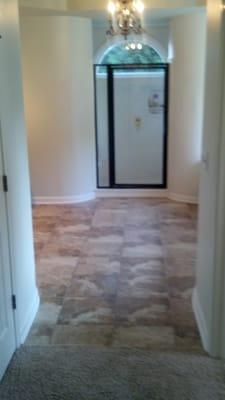 In this remodel we installed new tile, vanities, and bathroom hardware.  We also removed the wall paper and painted the walls.